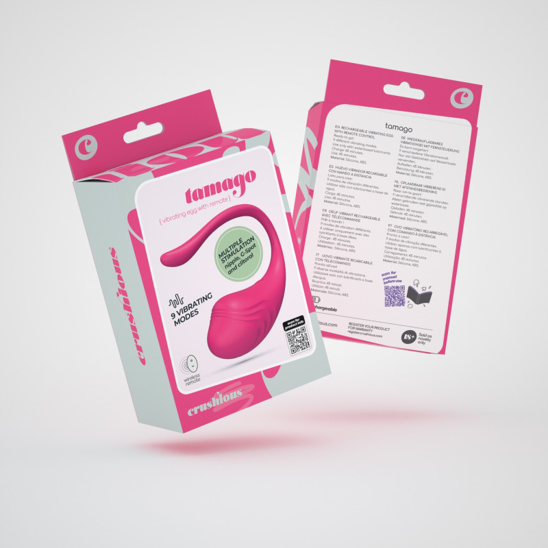 Huevo Vibrador Recargable Tamago con Control Remoto Rosa Crushious