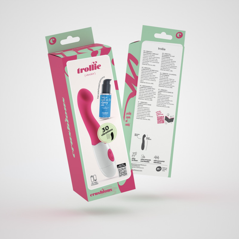 Vibrador Trollie con Lubricante Base Agua Incluido Crushious