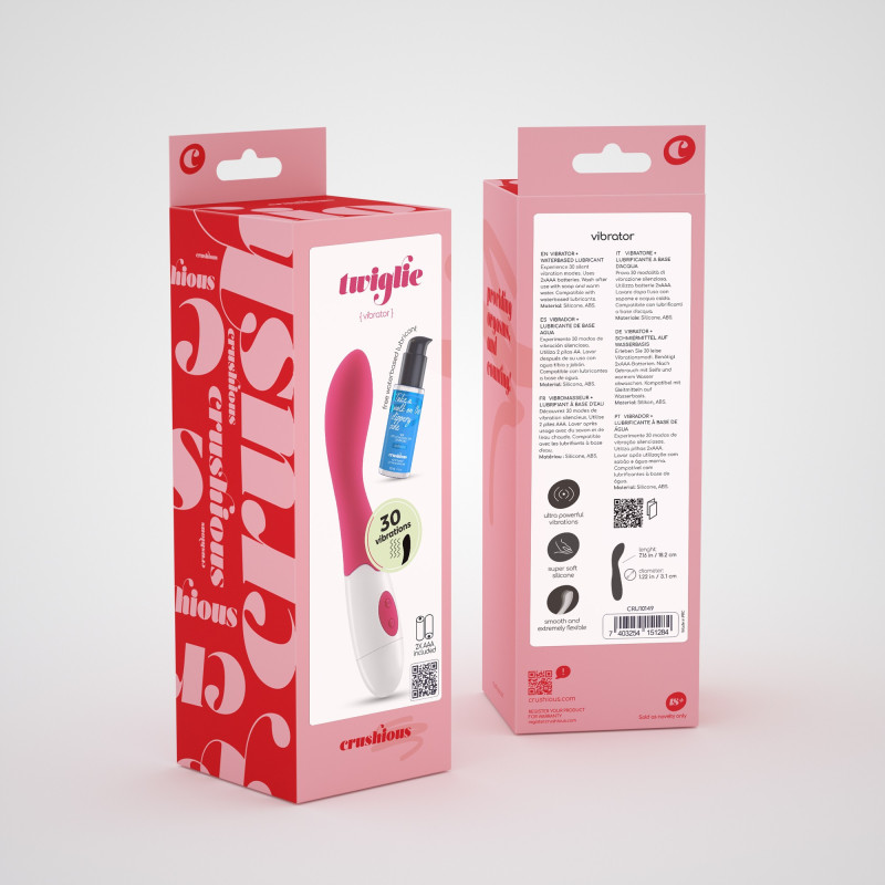 Vibrador Twiglie con Lubricante Base Agua Incluido Crushious