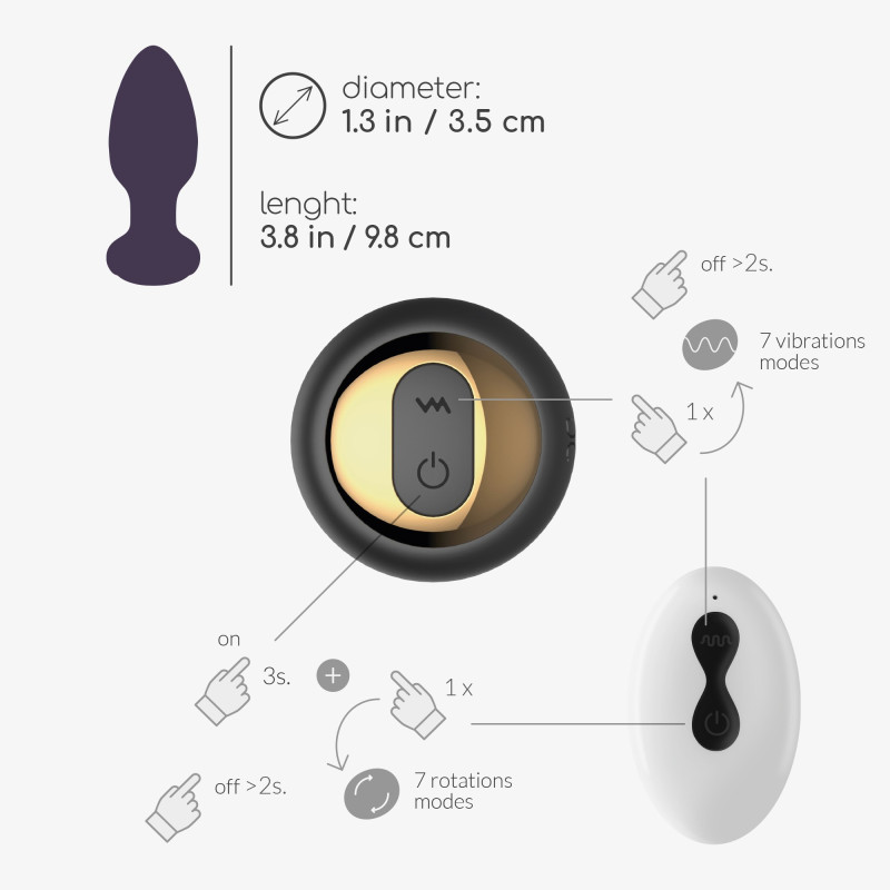 Plug Anal Giratorio Twister con Control Remoto Crushious
