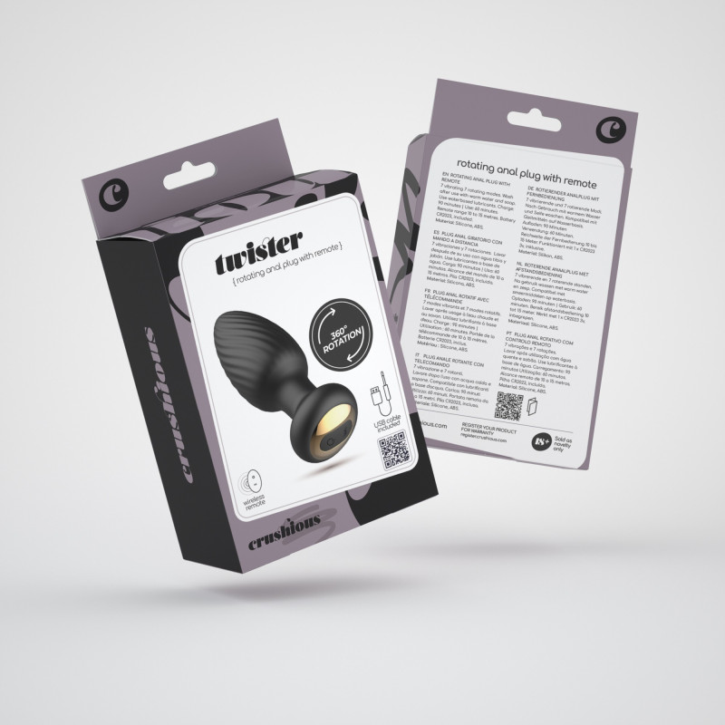 Plug Anal Giratorio Twister con Control Remoto Crushious