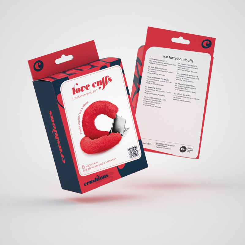 Esposas de Peluche Love Cuffs Rojas Crushious