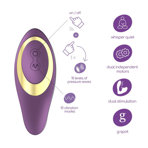 Estimulador Recargable Moanstar con Lubricante Base Agua Gratis Crushious
