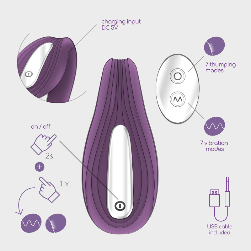 Vibrador Recargable Pleasuriser con Control Remoto y Lubricante Base Agua Gratis Crushious