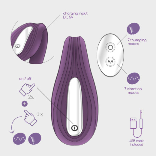 Vibrador Recargable Pleasuriser con Control Remoto y Lubricante Base Agua Gratis Crushious