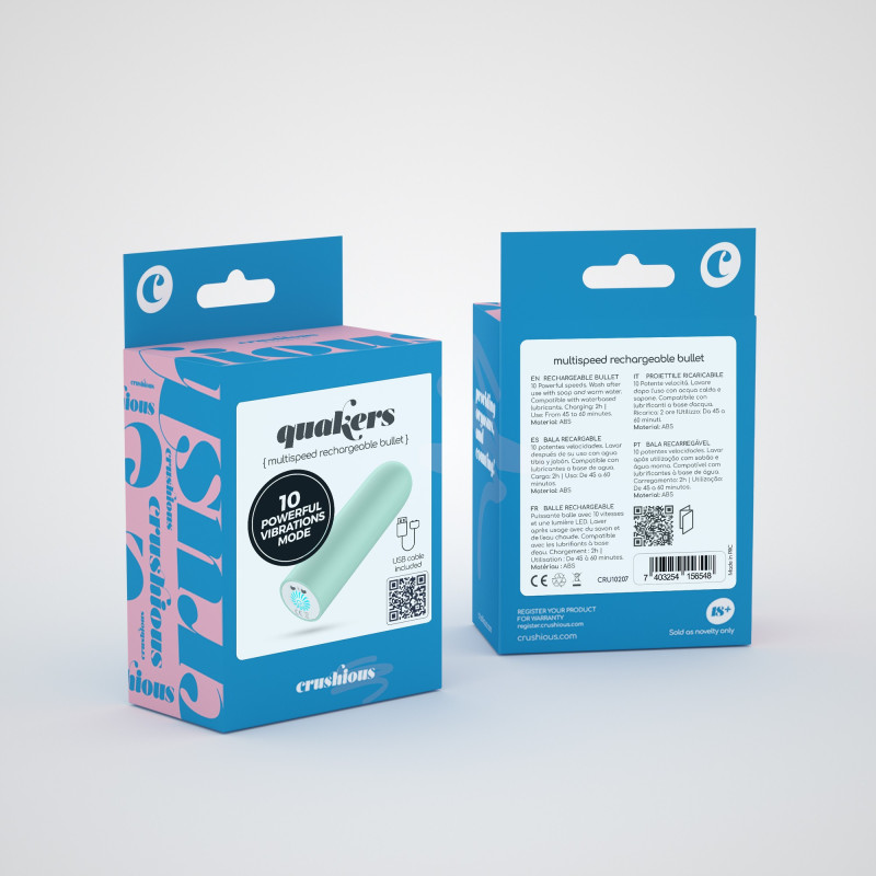 Bala Vibradora Recargable USB Quackers Verde Menta Crushious