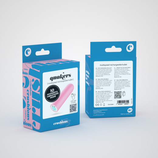 Bala Vibradora Recargable USB Quackers Rosa Crushious