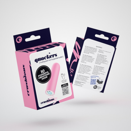 Bala Vibradora Recargable USB Quackers Rosa Crushious
