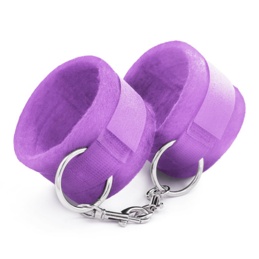 Esposas de Velcro Tough Love con Cadena Extra de 40 cm Moradas Crushious