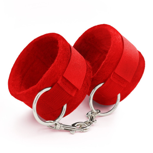 Esposas de Velcro Tough Love con Cadena Extra de 40 cm Rojas Crushious