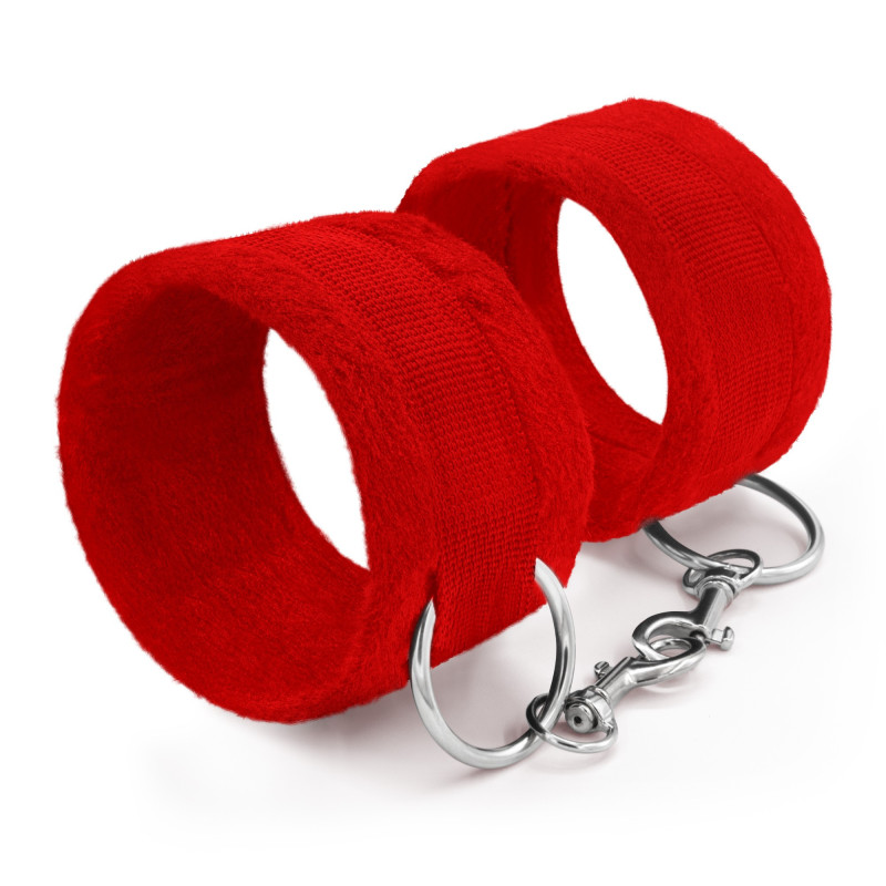 Esposas de Velcro Tough Love con Cadena Extra de 40 cm Rojas Crushious