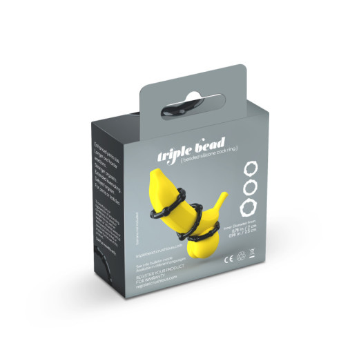 Set de Anillos para el Pene Triple Bead Negro Crushious