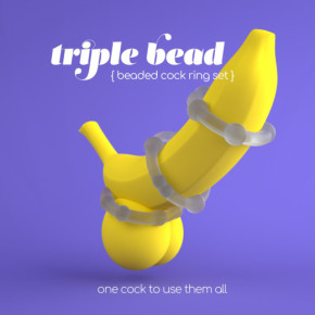 Set de Anillos para el Pene Triple Bead Transparente Crushious
