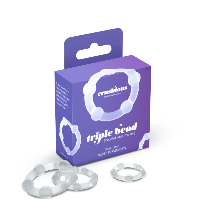 Set de Anillos para el Pene Triple Bead Transparente Crushious