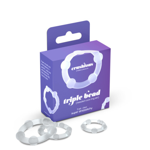 Set de Anillos para el Pene Triple Bead Transparente Crushious
