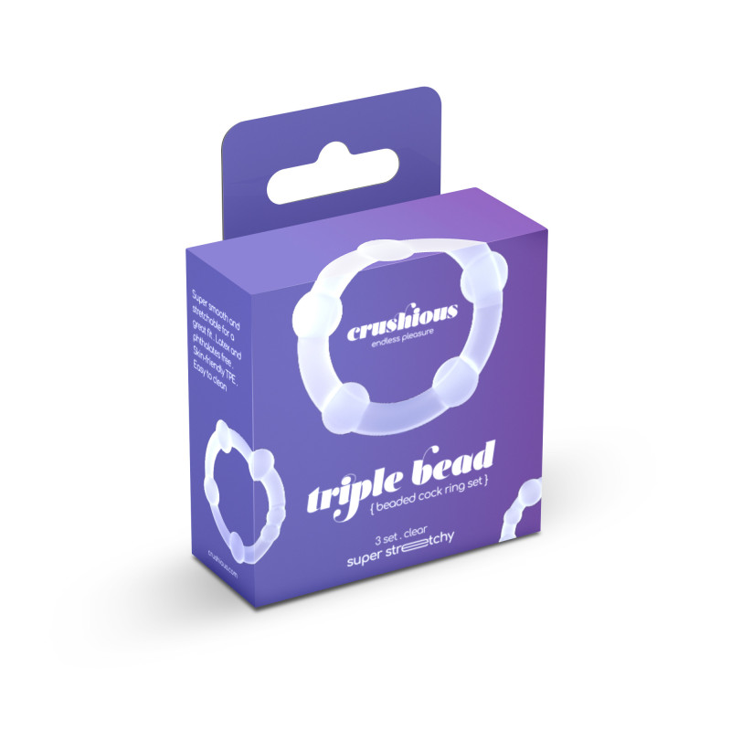 Set de Anillos para el Pene Triple Bead Transparente Crushious