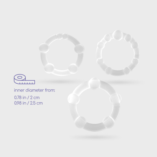 Set de Anillos para el Pene Triple Bead Transparente Crushious