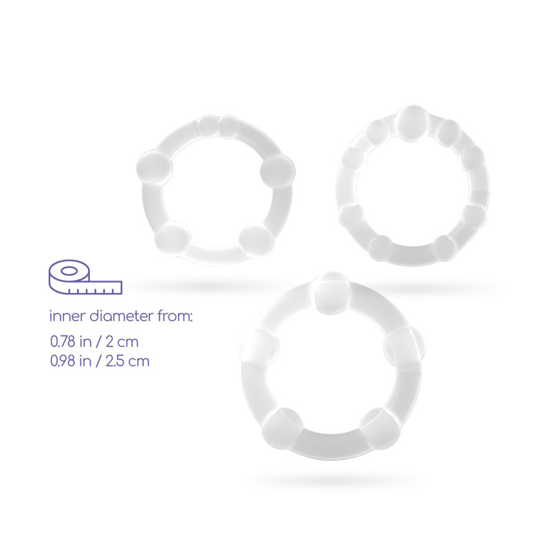 Set de Anillos para el Pene Triple Bead Transparente Crushious