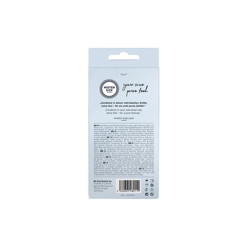 MISTER SIZE - PRESERVATIVOS TALLA L 57 MM (10 UNIDADES)