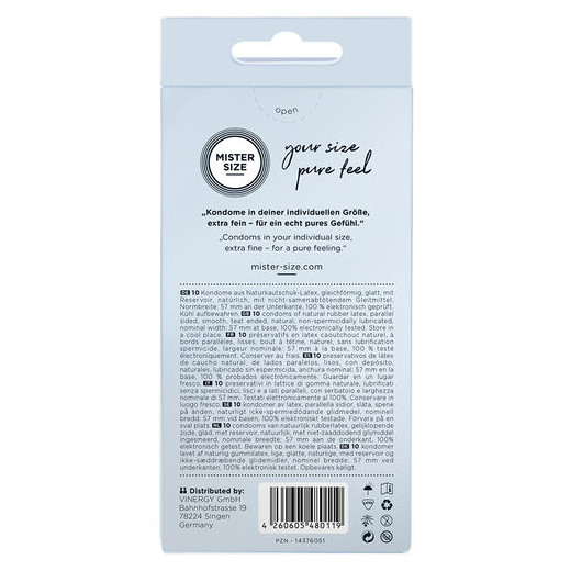 MISTER SIZE - PRESERVATIVOS TALLA L 57 MM (10 UNIDADES)