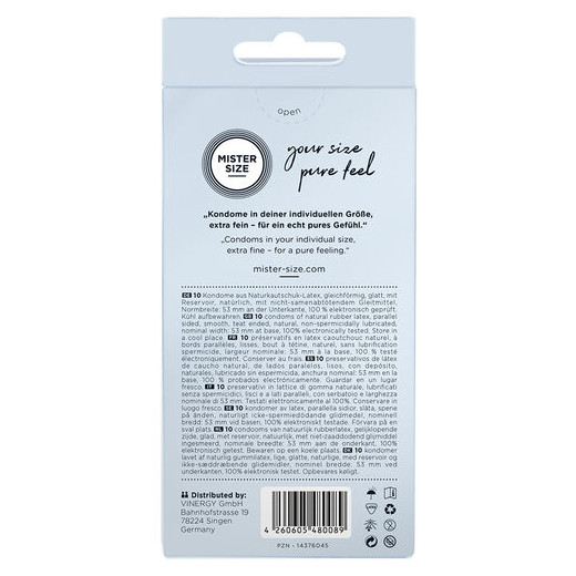 MISTER SIZE - PRESERVATIVOS TALLA M 53 MM (10 UNIDADES)