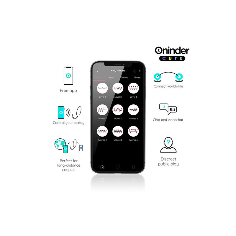 ONINDER CUTE - LOVE PLEASURE HUEVO VIBRO-GEMAS ROTADORAS SILICONA - APP MUNDIAL GRATUITA