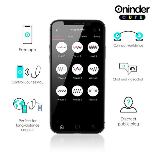ONINDER CUTE - LOVE PLEASURE HUEVO VIBRO-GEMAS ROTADORAS SILICONA - APP MUNDIAL GRATUITA