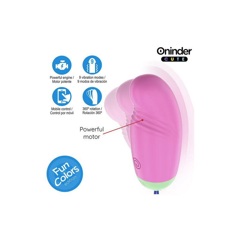 ONINDER CUTE - LOVE PLEASURE HUEVO VIBRO-ROTADOR 360 SILICONA - APP MUNDIAL GRATUITA