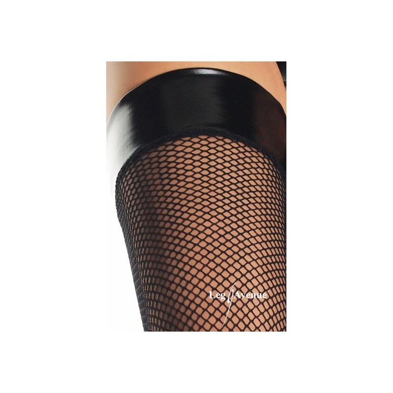 LEG AVENUE MEDIAS DE REJILLA CON VINILO EN LA PARTE SUPERIOR
