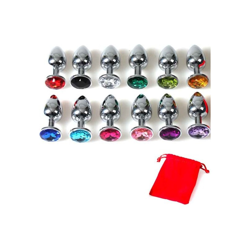 PLUG ANAL METAL MEDIANO ROJO CON BOLSA