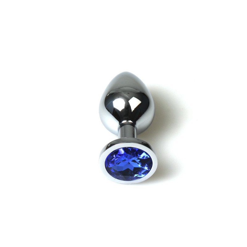 PLUG ANAL METAL PEQUENO AZUL CON BOLSA