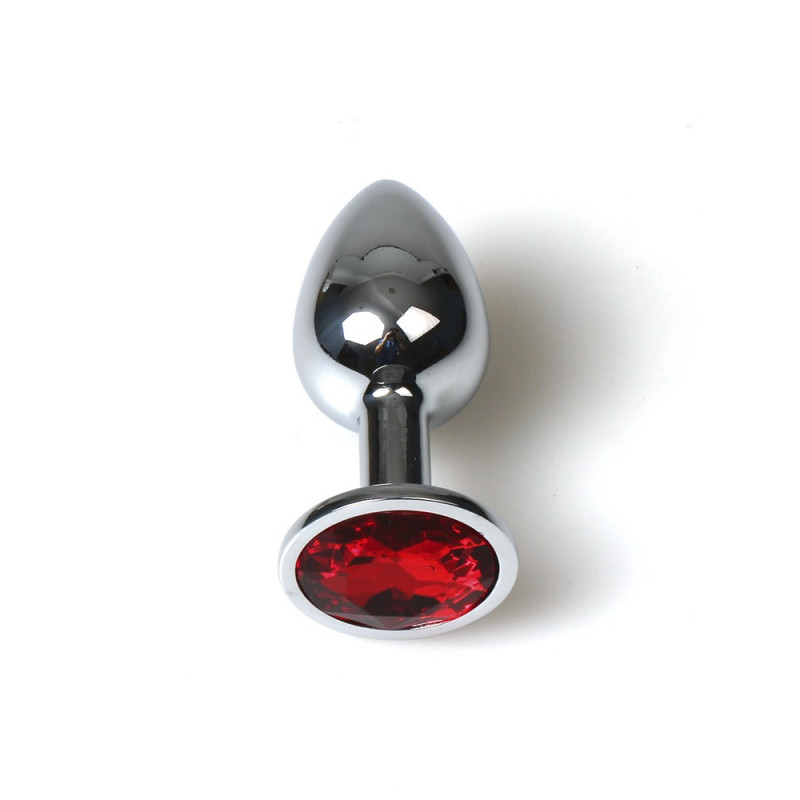 PLUG ANAL METAL MEDIANO ROJO CON BOLSA