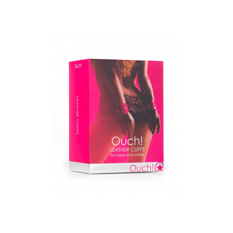 OUCH ESPOSAS DE CUERO PARA PIES O MANOS ROSA