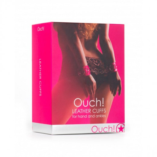 OUCH ESPOSAS DE CUERO PARA PIES O MANOS ROSA